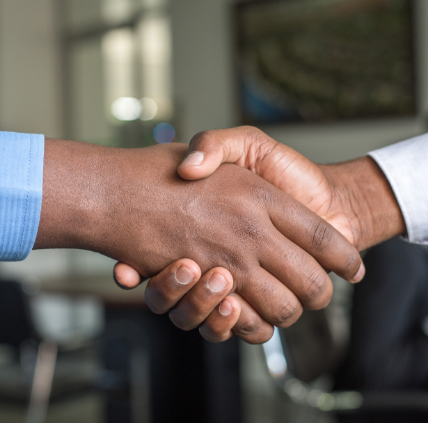 Two people shaking hands